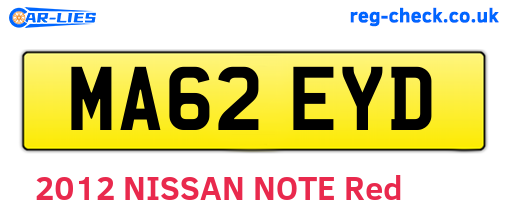MA62EYD are the vehicle registration plates.
