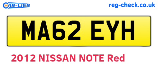 MA62EYH are the vehicle registration plates.