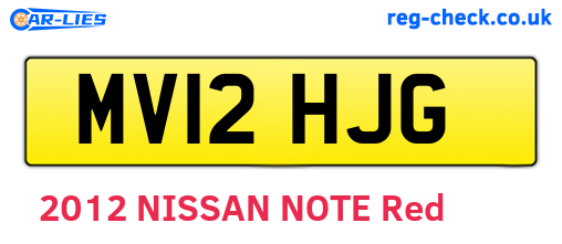 MV12HJG are the vehicle registration plates.