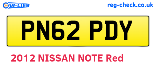 PN62PDY are the vehicle registration plates.