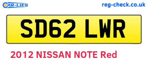 SD62LWR are the vehicle registration plates.