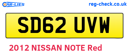 SD62UVW are the vehicle registration plates.