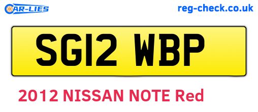 SG12WBP are the vehicle registration plates.