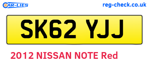 SK62YJJ are the vehicle registration plates.