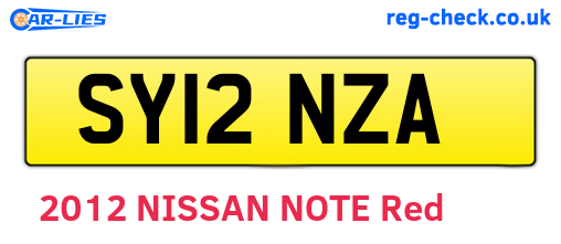 SY12NZA are the vehicle registration plates.