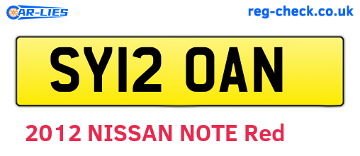 SY12OAN are the vehicle registration plates.