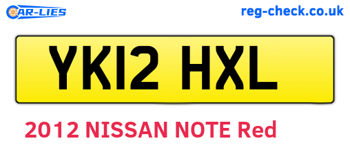 YK12HXL are the vehicle registration plates.