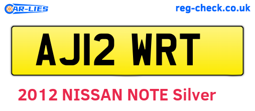 AJ12WRT are the vehicle registration plates.
