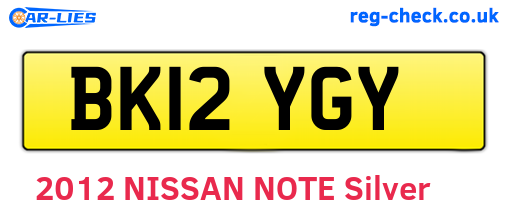 BK12YGY are the vehicle registration plates.
