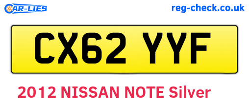 CX62YYF are the vehicle registration plates.