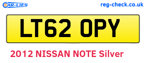 LT62OPY are the vehicle registration plates.