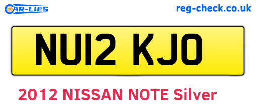NU12KJO are the vehicle registration plates.