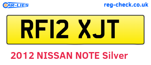 RF12XJT are the vehicle registration plates.