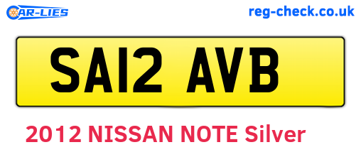 SA12AVB are the vehicle registration plates.