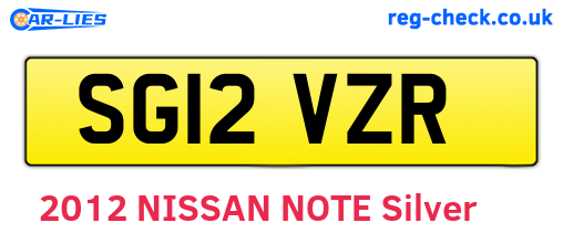 SG12VZR are the vehicle registration plates.