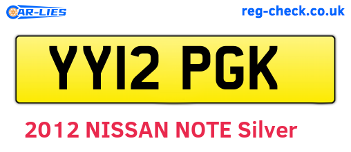 YY12PGK are the vehicle registration plates.