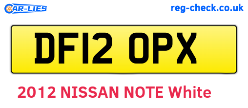 DF12OPX are the vehicle registration plates.
