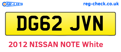 DG62JVN are the vehicle registration plates.