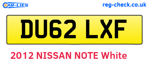 DU62LXF are the vehicle registration plates.