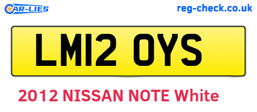 LM12OYS are the vehicle registration plates.