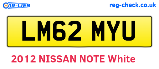 LM62MYU are the vehicle registration plates.