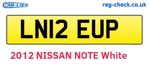 LN12EUP are the vehicle registration plates.