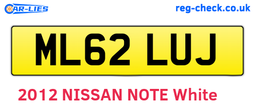 ML62LUJ are the vehicle registration plates.