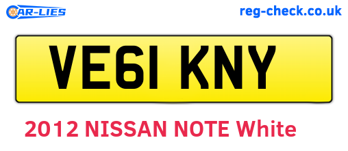 VE61KNY are the vehicle registration plates.
