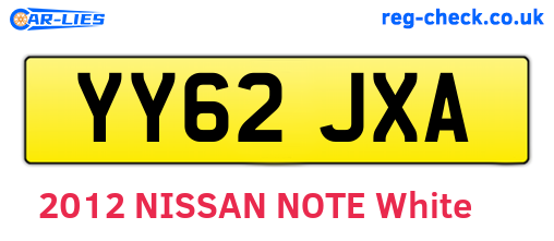 YY62JXA are the vehicle registration plates.