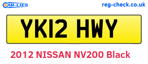 YK12HWY are the vehicle registration plates.