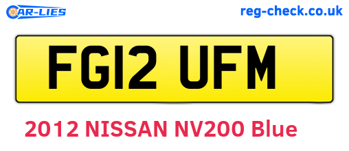 FG12UFM are the vehicle registration plates.