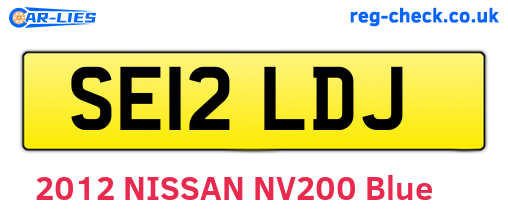 SE12LDJ are the vehicle registration plates.