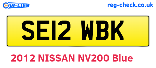 SE12WBK are the vehicle registration plates.
