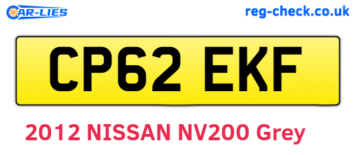 CP62EKF are the vehicle registration plates.