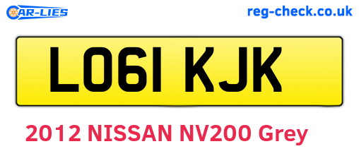 LO61KJK are the vehicle registration plates.