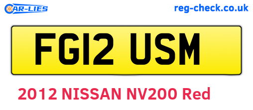 FG12USM are the vehicle registration plates.