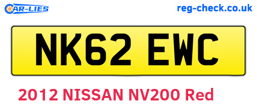 NK62EWC are the vehicle registration plates.