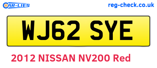 WJ62SYE are the vehicle registration plates.