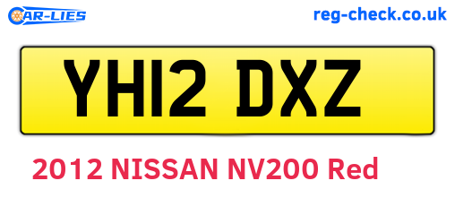 YH12DXZ are the vehicle registration plates.