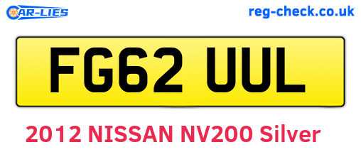 FG62UUL are the vehicle registration plates.