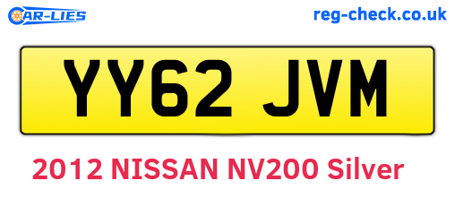 YY62JVM are the vehicle registration plates.
