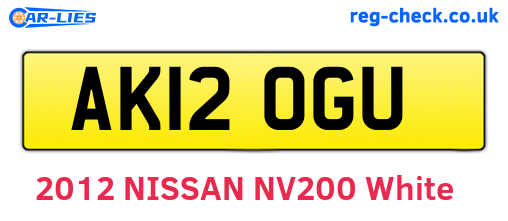 AK12OGU are the vehicle registration plates.
