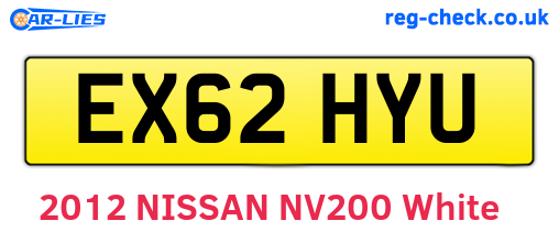 EX62HYU are the vehicle registration plates.