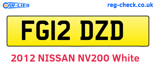 FG12DZD are the vehicle registration plates.
