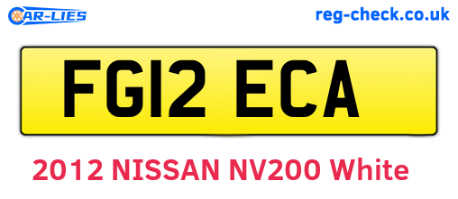FG12ECA are the vehicle registration plates.