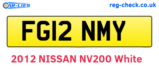 FG12NMY are the vehicle registration plates.