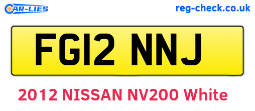 FG12NNJ are the vehicle registration plates.