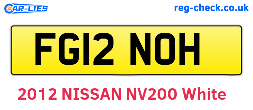 FG12NOH are the vehicle registration plates.