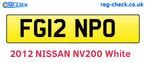 FG12NPO are the vehicle registration plates.