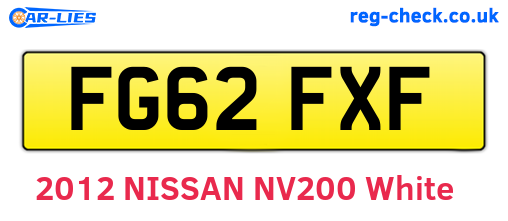 FG62FXF are the vehicle registration plates.